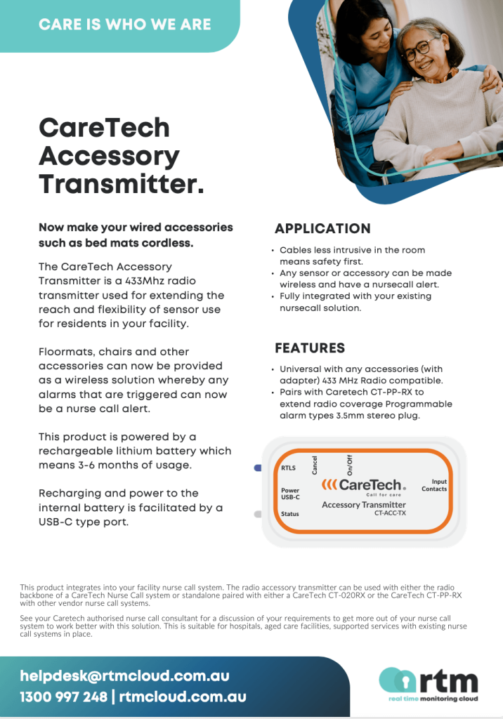 Caretech Accessory Transmitter cover page